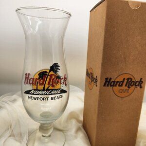 9" H, Hard Rock Hurricane Newport Beach Coctail Glass/Souvenir